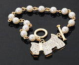 2016 Lovely Crystals and Pearl Dog Lovely Bracelet