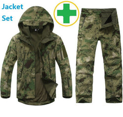 Camo Men Outdoor Waterproof Jacket+Pant