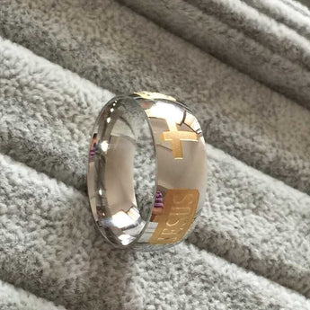 18K Silver Plated Christian Ring